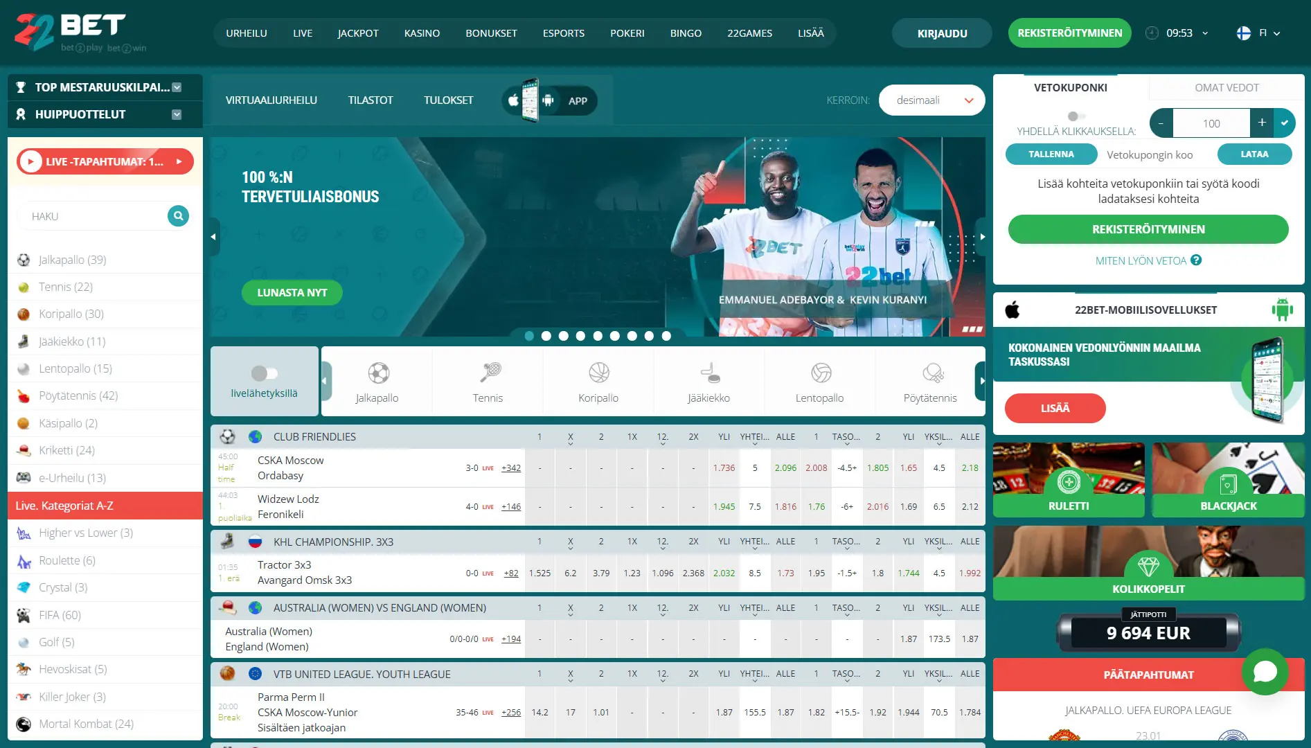 22Bet bookmaker review