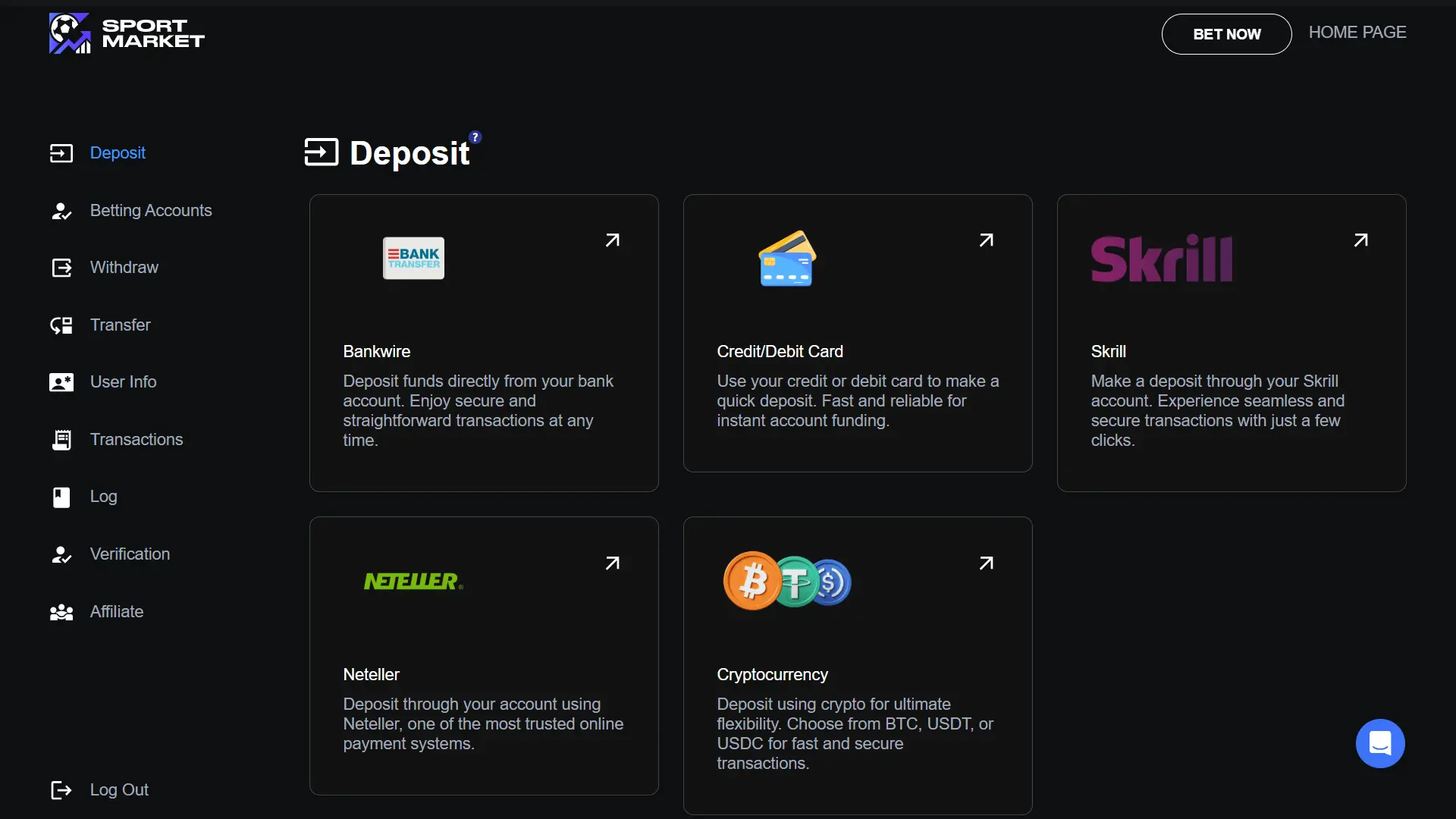 Sportmarket Payment Methods