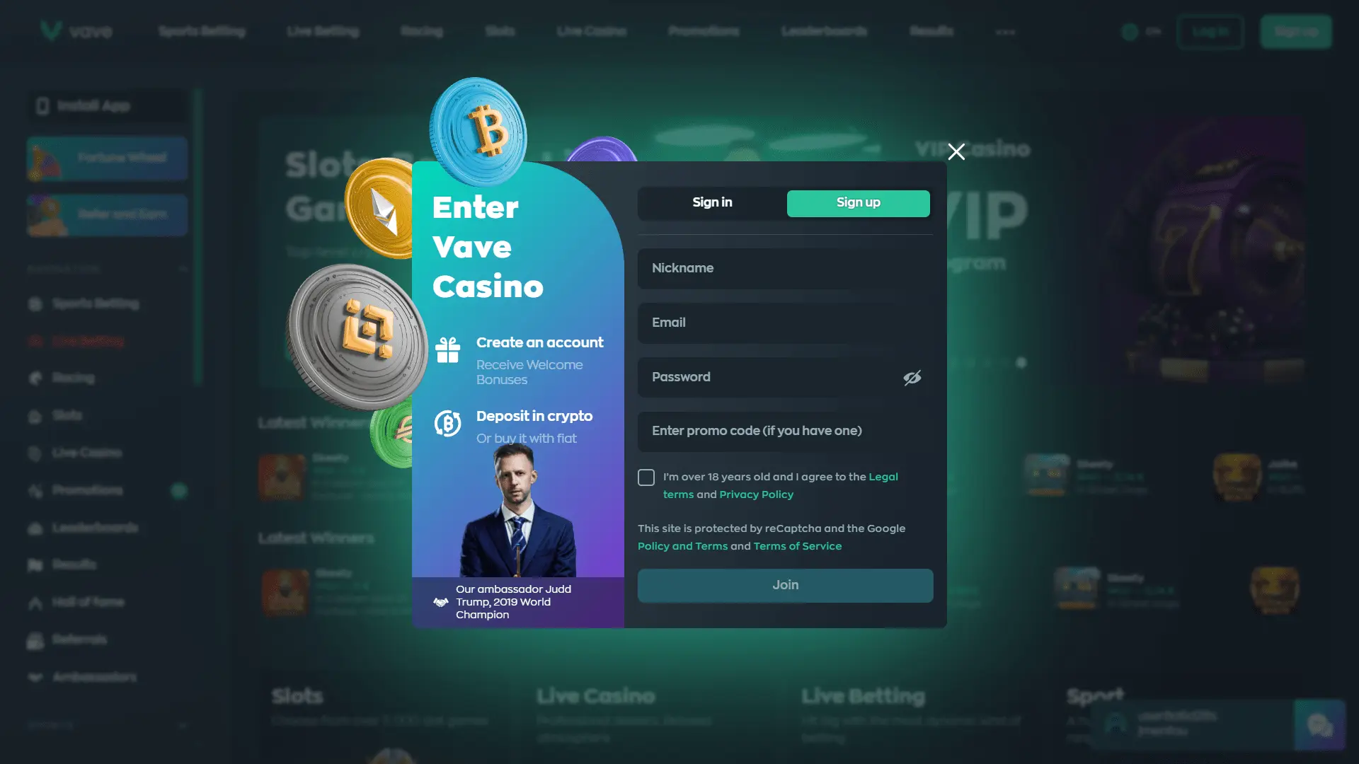 How to open an account at Vave