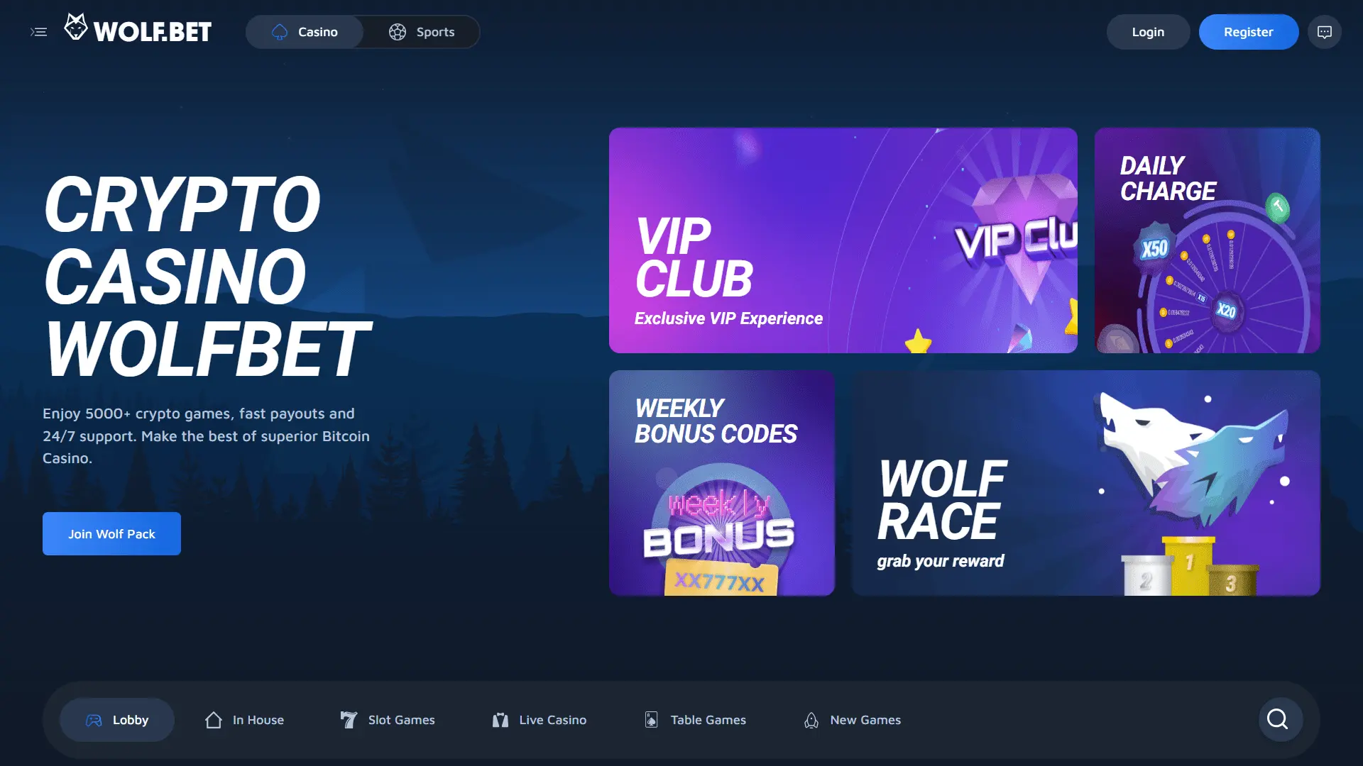 Wolf.bet bonuses and promotions